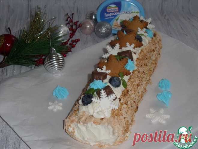 Меренговый рулет с творожным кремом Кулинарный рецепт