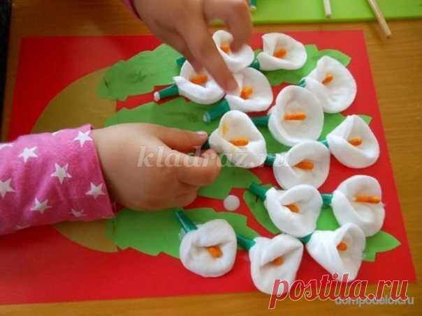 Из ватных дисков! сделайте с детьми! им понравится — Поделки с детьми