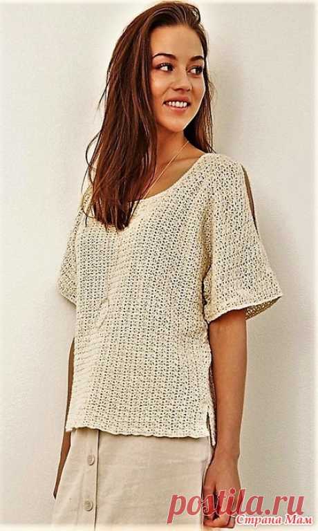 Кофточка с разрезами на рукавах и по бокам. Крючок. РАЗМЕРЫ S (М) L (XL).