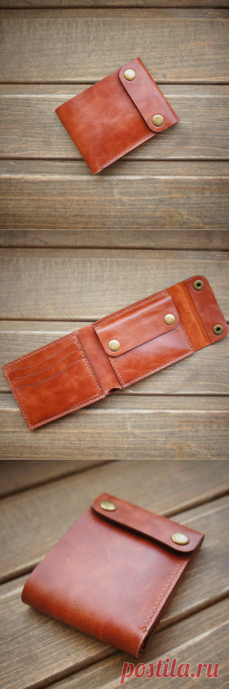 Купить кошелек из натуральной кожи коричневого цвета от GRleather | Mellroot