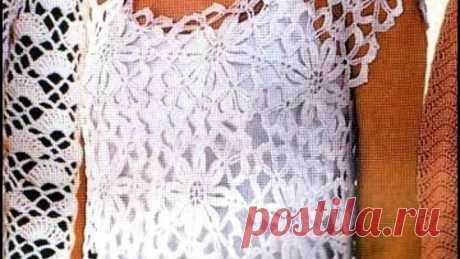 Вязание крючком. АЖУРНАЯ ТУНИКА.OPENWORK TUNIC. часть 1