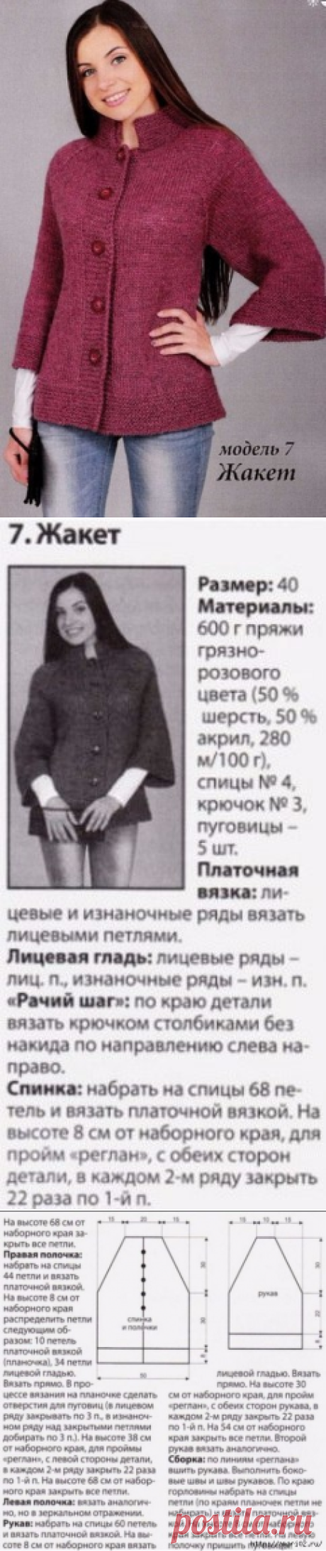 ЖАКЕТ СПИЦАМИ - ПРОСТОЙ И СТИЛЬНЫЙ.