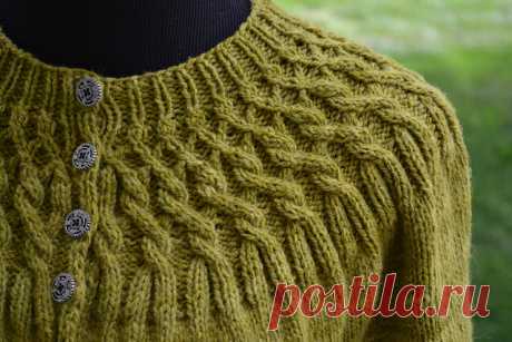 Кардиган &quot;Артишок&quot; с круглой кокеткой из Knitter's!