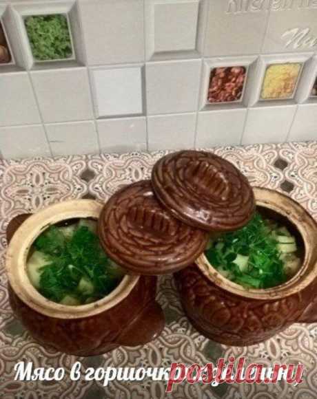 Мясо в горшочках с зеленью - Простые рецепты Овкусе.ру