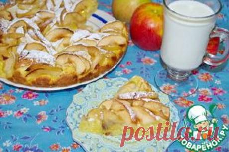 Яблочный пирог на творожном тесте - кулинарный рецепт