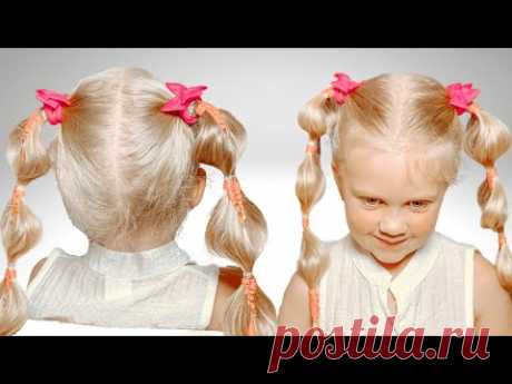 Как заплести две косички  Прическа из косичек с лентами. Яркий образ на праздник - YouTube
