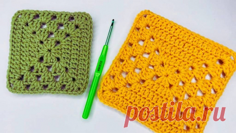 Простой мотив крючком пошагово - Вязание крючком для начинающих
