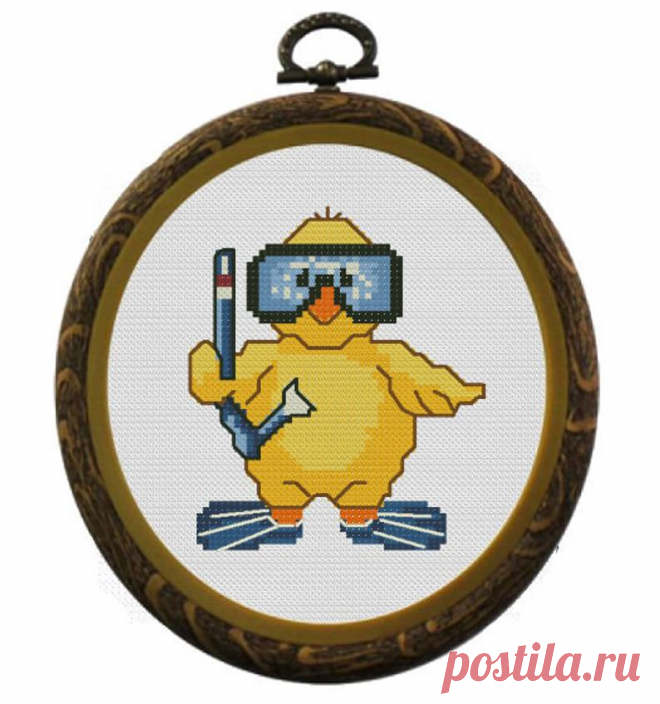 Duckling Cross Stitch PDF Pattern Download Cross Stitch | Etsy