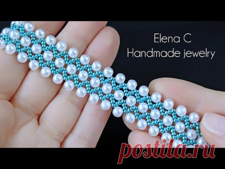 Beautiful Bracelet HandMade Beaded Jewelry Making Tutorial Браслет из бисера и бусин своими руками