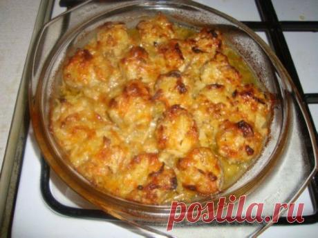 Шампиньоны печёные в сметане