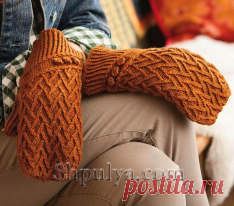 Вязаные варежки «Гретель» - SHPULYA.com