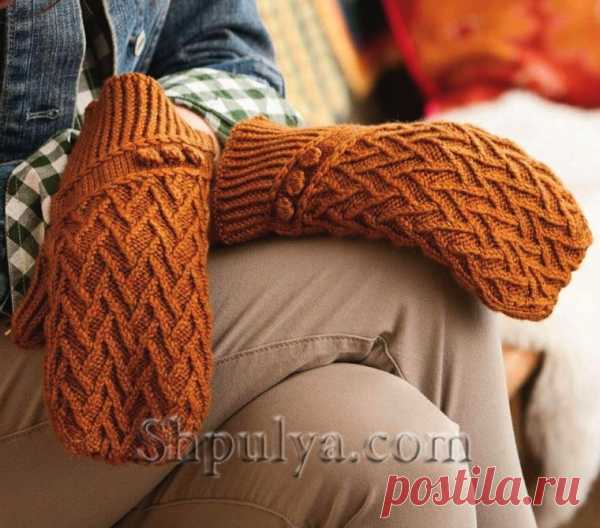 Вязаные варежки «Гретель» - SHPULYA.com
