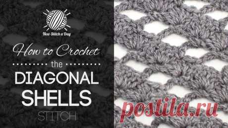 How to Crochet the Diagonal Shells Stitch - NewStitchaDay.com