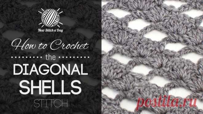 How to Crochet the Diagonal Shells Stitch - NewStitchaDay.com
