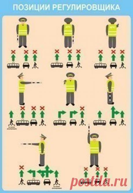 🚦Как легко понять и запомнить сигналы регулировщика! Если палка смотрит в рот, делай правый поворот. Если палка смотрит вправо, ехать не имеешь права. Если палка смотрит влево, поезжай как королева. Грудь и спина для водителя — стена. Сохрани себе на стену, чтобы не потерять!