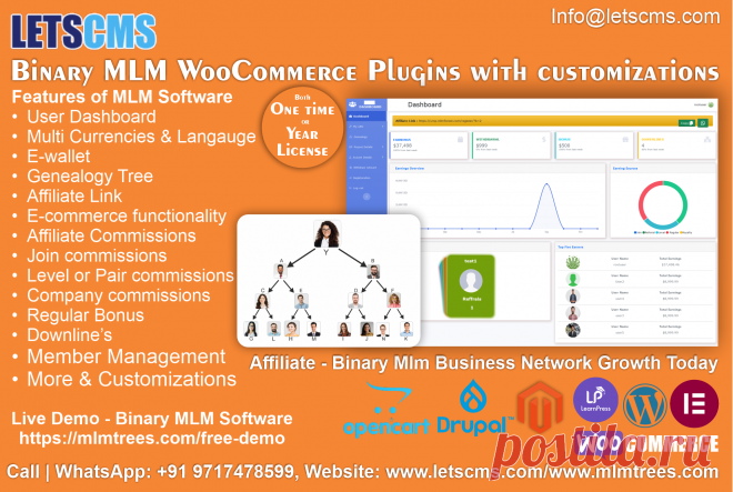Binary for WooCommerce: MLM Website In WordPress | Binary MLM Affiliate Management Plugins for cheap price in the world
https://www.mlmtrees.com/
You want to set up a Binary MLM system in WordPress using WooCommerce, which includes features like affiliate/referral commissions, level commissions, pair commissions, company commissions, and regular bonuses. The platform should provide both user and admin dashboards, genealogy tree management, payout management, and commission distribution.