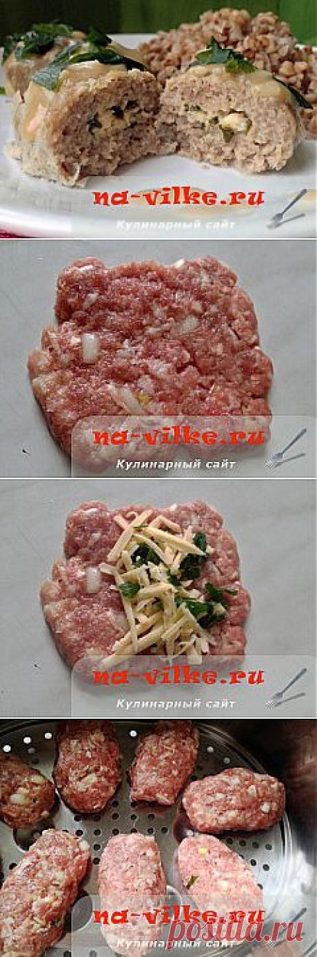 Мясные рулетики с сырной начинкой в пароварке - рецепт с фото