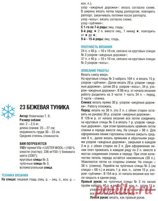 Вязание для маленьких собак