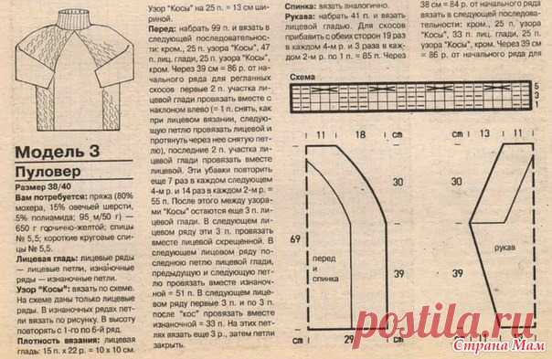 Мое первое описание ленивого регланаСвитер. Дополнила. - Вязание - Страна Мам