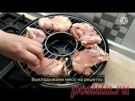 Курица на сковороде газ-гриль.