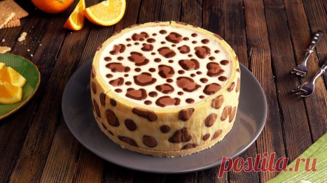 Леопардовый торт: вкуснейший чизкейк с бисквитной основой и роскошным узором.