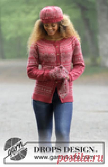 Комплект "Rosendal"- жакет, шапка и варежки by DROPS Design