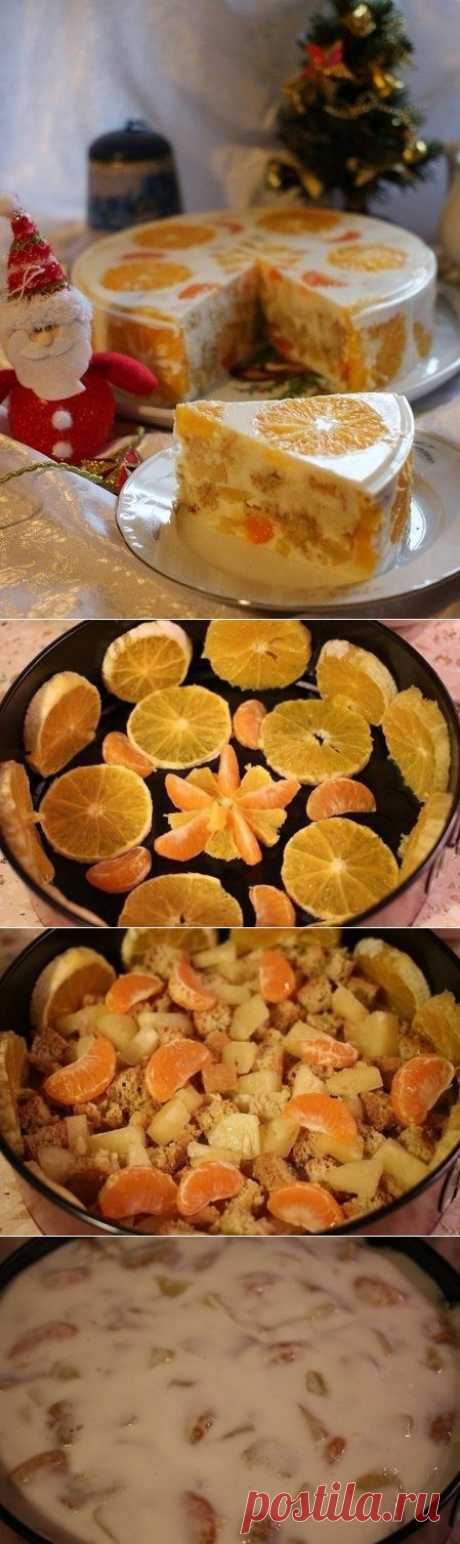 желейный торт- фруктовый новый год.
