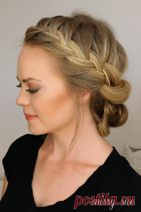 Tuck and Cover French Braid Half with a Bun
