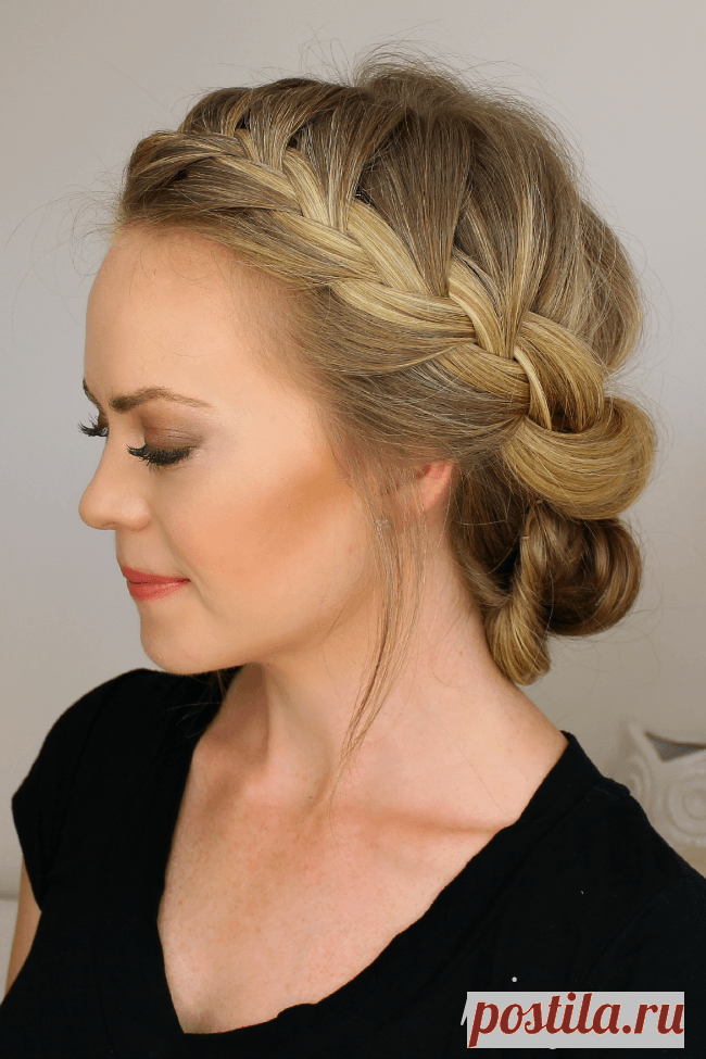 Tuck and Cover French Braid Half with a Bun