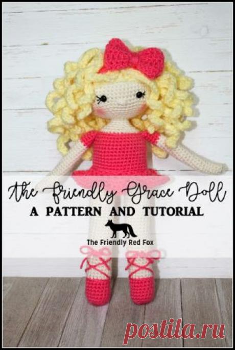 The Friendly Grace Doll - thefriendlyredfox.com The crochet doll pattern fills a dream of mine… I always wanted to be a ballerina! Then I had to choose between basketball and dance