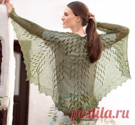 Красивая ажурная шаль с растительным узором
Эта красивая и большая ажурная шаль связана из тончайшей мериносовой шерсти и весит всего 25 граммов.
РАЗМЕР145 х 72 смВАМ ПОТРЕБУЕТСЯПряжа (100% мериносовой шерсти; 340 м/25 г) – 75 г зеленой; кру…