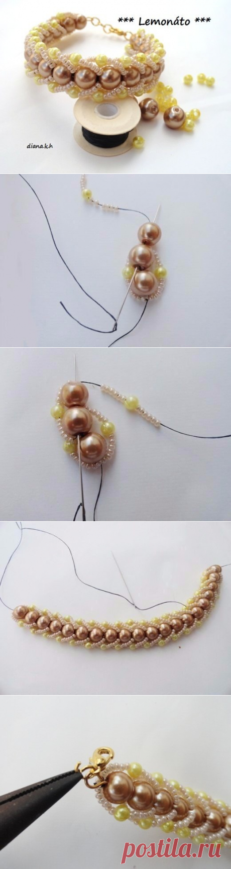 Красивый браслет из бисера и бусин — Сделай сам, идеи для творчества - DIY Ideas
