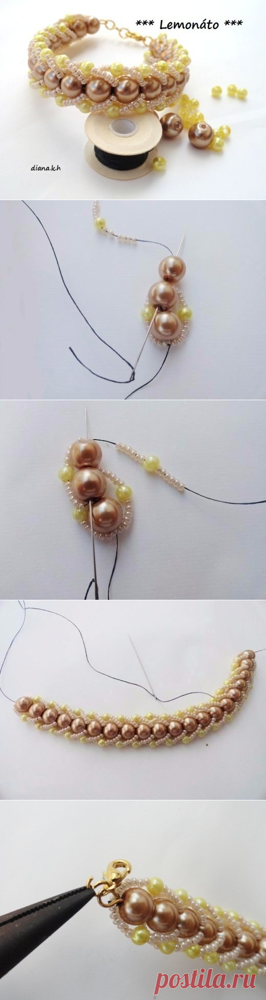 Красивый браслет из бисера и бусин — Сделай сам, идеи для творчества - DIY Ideas