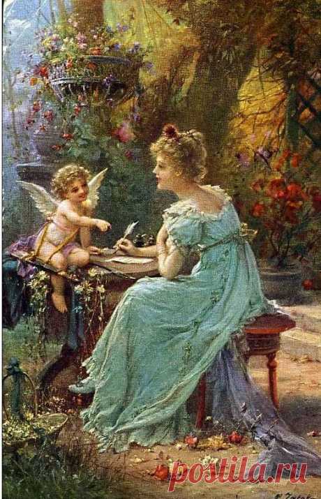 Австрийский художник Ханс Зацка (Hans Zatzka). - ЧУДНЫЕ МГНОВЕНИЯ ВЕСЕЛОГО И ГРУСТНОГО