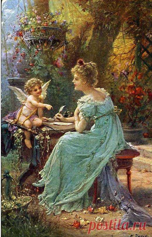 Австрийский художник Ханс Зацка (Hans Zatzka). - ЧУДНЫЕ МГНОВЕНИЯ ВЕСЕЛОГО И ГРУСТНОГО