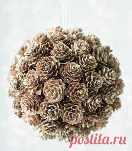 Декоративный шар из шишек — Сделай сам, идеи для творчества - DIY Ideas