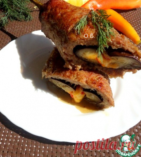 Баклажанчики в манто- блюдо два в одном: и мясо, и гарнир