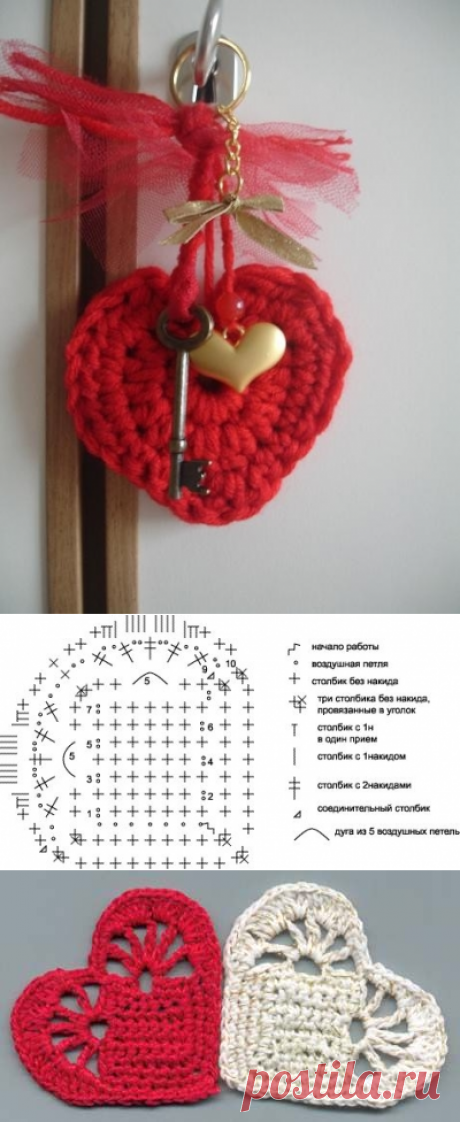 ПРОСТЫЕ СЕРДЕЧКИ КРЮЧКОМ. 13 ШТУК