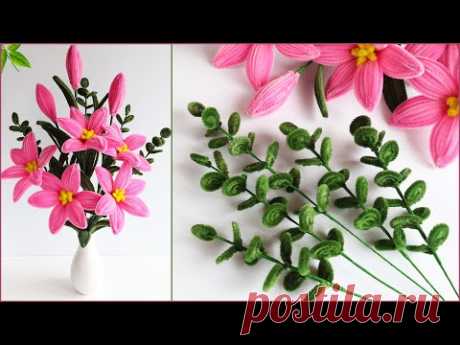 🌿Зеленые веточки для декора букета из Синельной проволоки 🌿Pipe Cleaner Craft