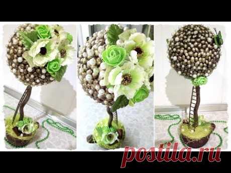 КОФЕЙНЫЙ ТОПИАРИЙ с бронзовой покраской — простой мастер-класс! Топиарий из кофе от Алены Тихоновой