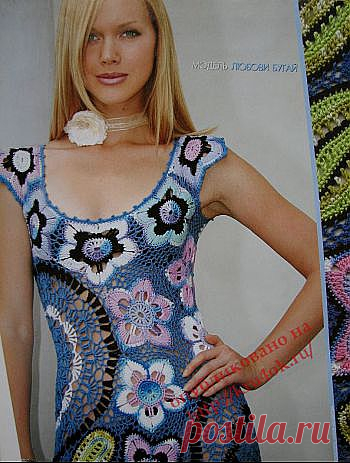 Вязание крючком платья со схемами и описаниями. Женские и детские вязаные платья крючком. - страница 6