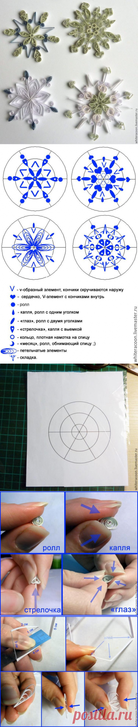 Снежинки в технике квиллинг