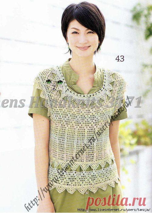 Кружевная безрукавка в филейной технике (крючок). Схемы. /