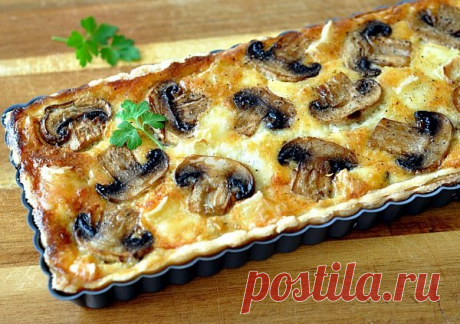 Киш с грибами и сыром