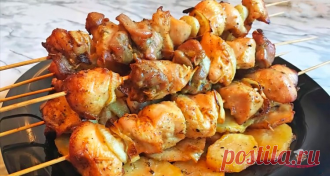 Как приготовить шашлык из курицы в духовке