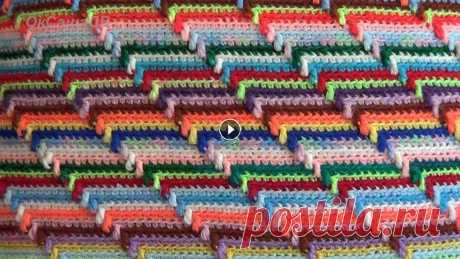 Рельефный 3D узор крючком. Groovyghan. A relief pattern crocheted. Узор для вывязывания пледов, покрывал, диванных подушек и многого другого. Этот узор позволяет утилизировать (использовать) остатки пряжи. Как связать...