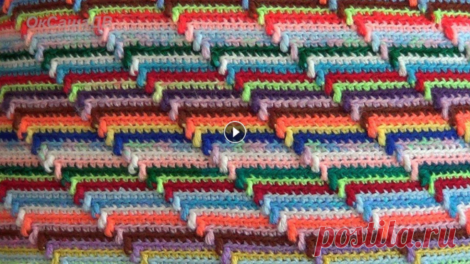 Рельефный 3D узор крючком. Groovyghan. A relief pattern crocheted. Узор для вывязывания пледов, покрывал, диванных подушек и многого другого. Этот узор позволяет утилизировать (использовать) остатки пряжи. Как связать...