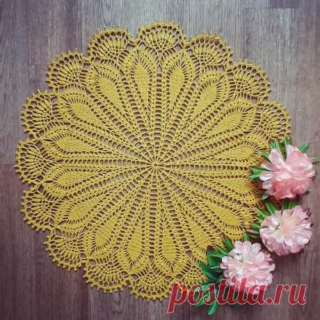 Салфетка "Солнечная", вяжем крючком Новый конкурс с денежными призами! - условия читаем ЗДЕСЬ