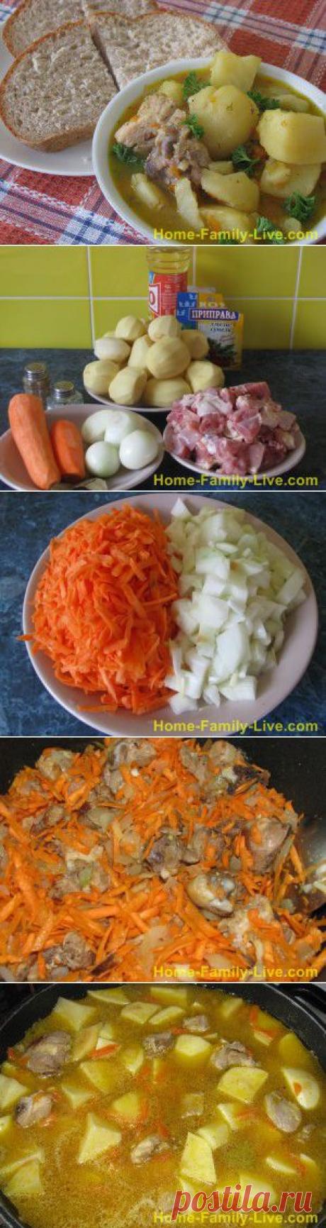 Тушеная картошка с курицей - рецепт с фото пошаговый