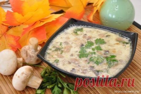 Грибной суп с мягким сыром